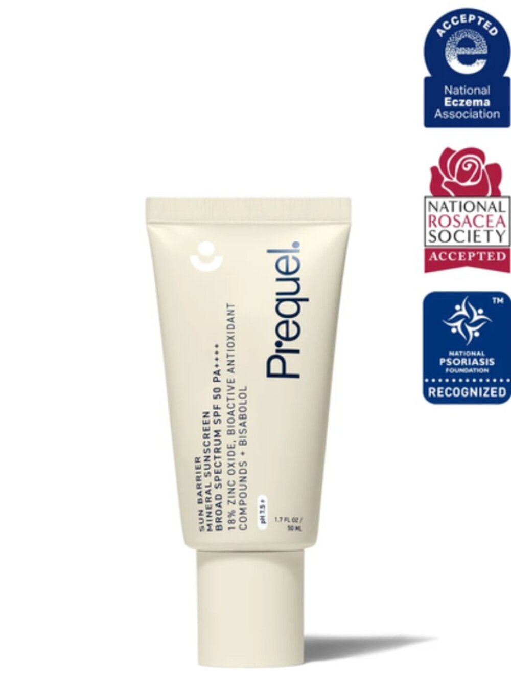 Prequel Sun Barrier Mineral Sun Screeb SPF 50 - Water Resistant, 1.7 FL